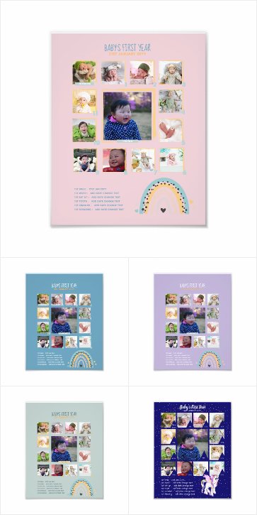 Baby's 1st year PHOTO COLLAGE gifts