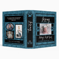 Baby's 1st Year Photo Scrapbook Blue Cheetah Binder