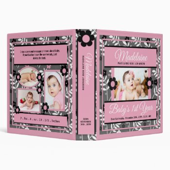 Baby's 1st Year Photo Scrapbook Pink Binder by PersonalExpressions at Zazzle
