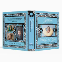 Baby's 1st Year Photo Scrapbook Retro Blue Binder