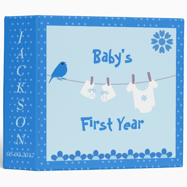 "Baby's 1st Years" Baby Boy Baby Book /Photo Album 3 Ring Binder (Front/Spine)