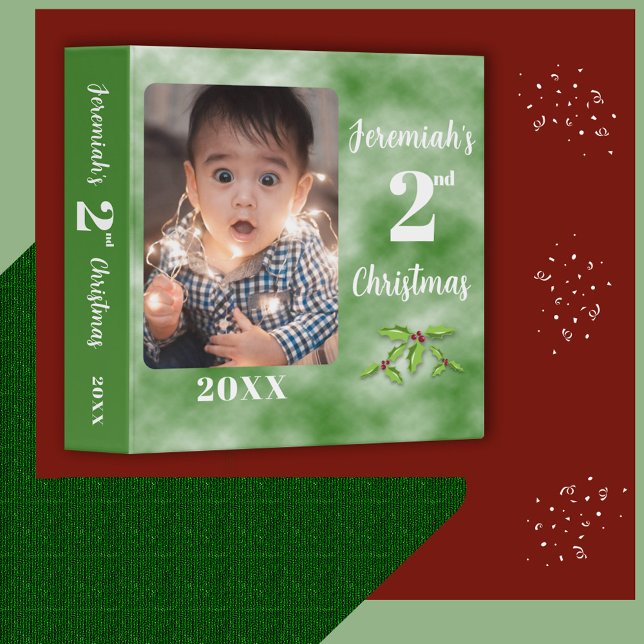 Baby's 2nd Christmas One Photo 1.5" Memory Album 3 Ring Binder (A special binder to capture your 2 year old's Christmas memories! Matches same tyle ornament.)