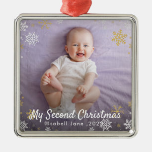 Baby's 2nd Christmas Red Snowflake Ornament