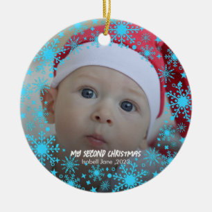 Baby's 2nd Christmas Red Snowflake Ornament