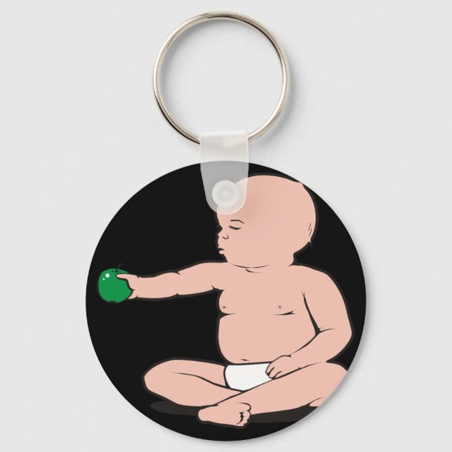 BABY'S ARM HOLDING APPLE KEYCHAIN (Front)