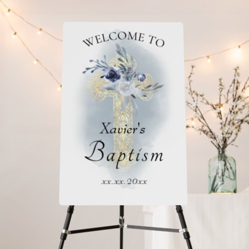 Babys Baptism Holy Cross welcome sign
