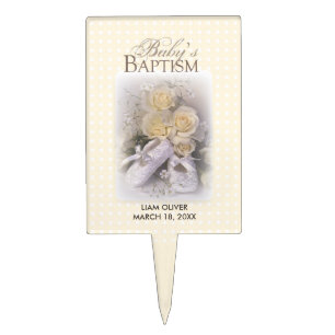Baby's Baptism Neutral ,  Customizable Name Cake Topper
