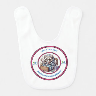 Baby's Bib 'I am a rare bear' in pink