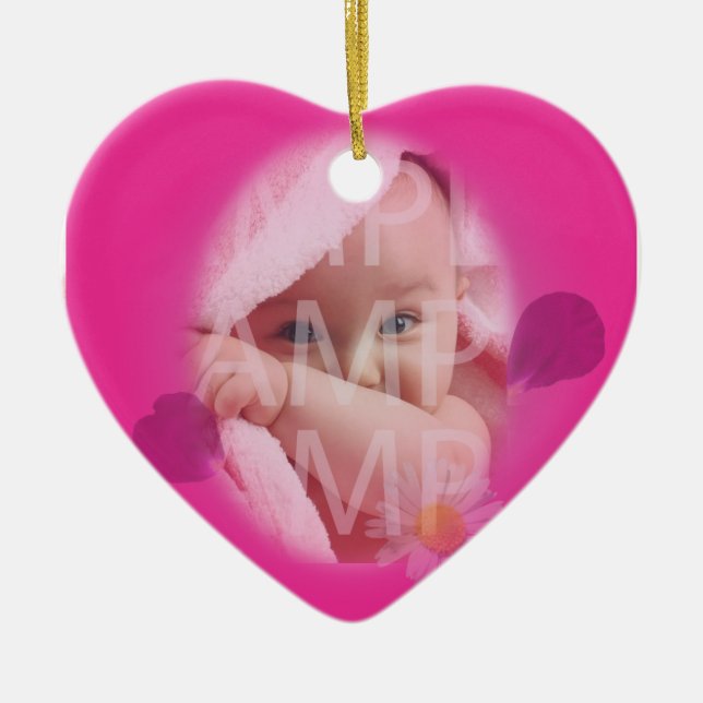 Baby's birth record ceramic ornament (Front)