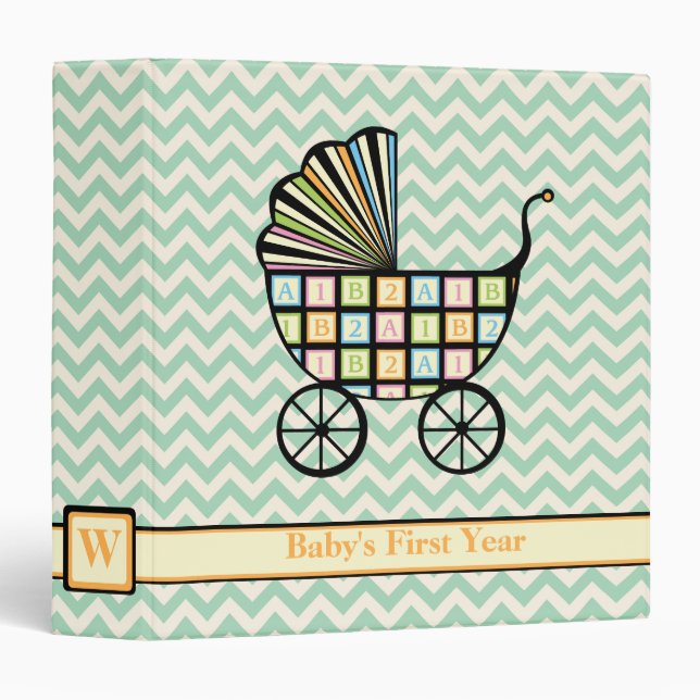 Baby's Blocks Stroller 3-Ring Binder (Front/Spine)