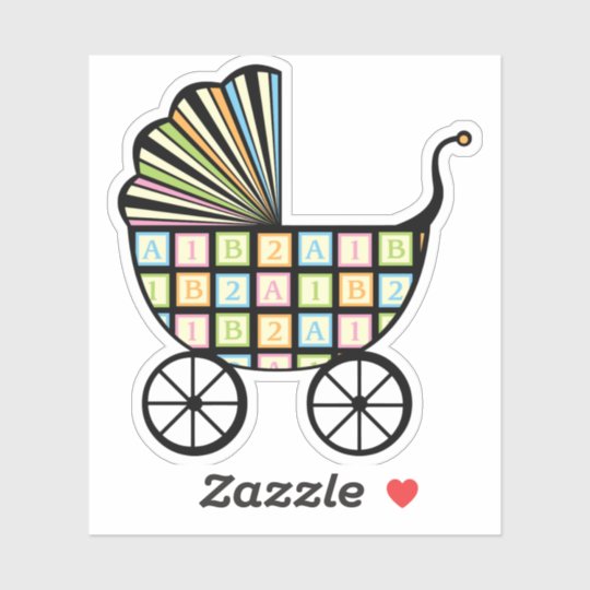 Baby S Blocks Stroller Contour Sticker Zazzle Com