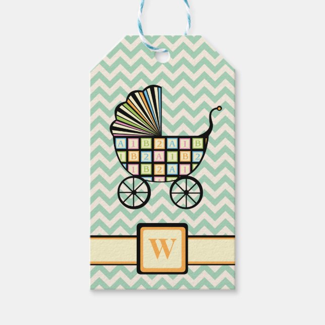Baby's Blocks Stroller Gift Tag (Front)