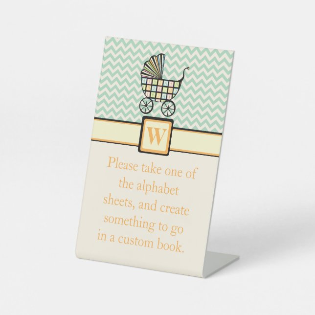 Baby's Blocks Stroller Pedestal Sign (Front)