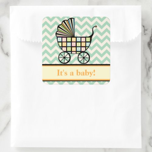 Baby's Blocks Stroller Shower Sticker Roll