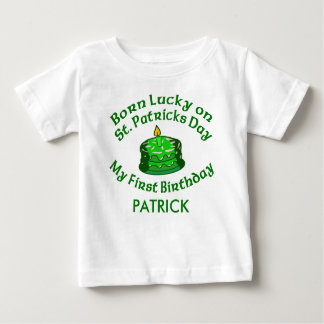 Baby's Born on St. Patricks Day Customizable Baby T-Shirt