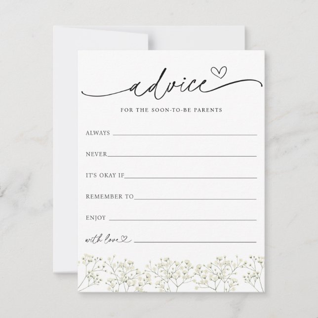 Baby's Breath Advice for the Parents Shower Card (Front)