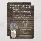 Baby's Breath and Lavender Rustic Bridal Shower Invitation (Front/Back)