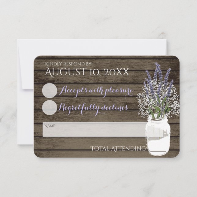 Baby's Breath and Lavender Wedding Response (Front)