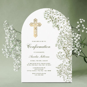 Baby's Breath Arch Confirmation Invitation