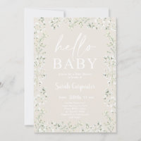 Baby's Breath Baby Shower Invitation