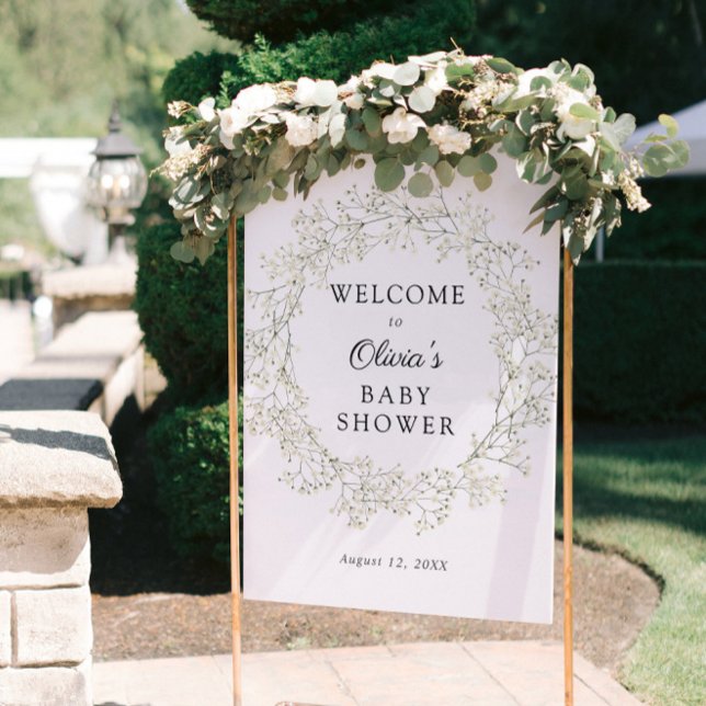 Baby's Breath Baby Shower Welcome Foam Board (Creator Uploaded)