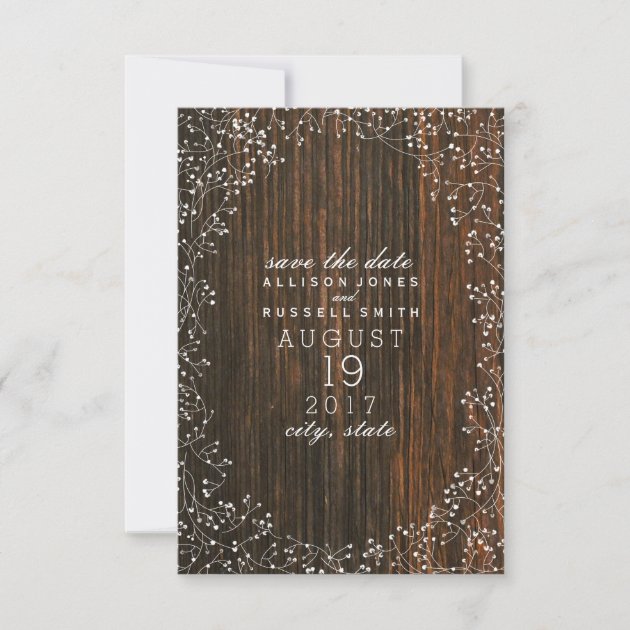 Baby's Breath Barn Wood Save The Date