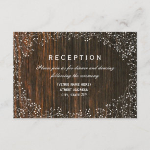 Baby's Breath Barnwood Inspired Reception Enclosure Card