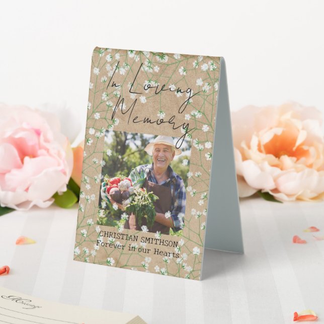 Baby's Breath Boho Flower In Loving Memory Wedding Table Tent (In SItu (Wedding))