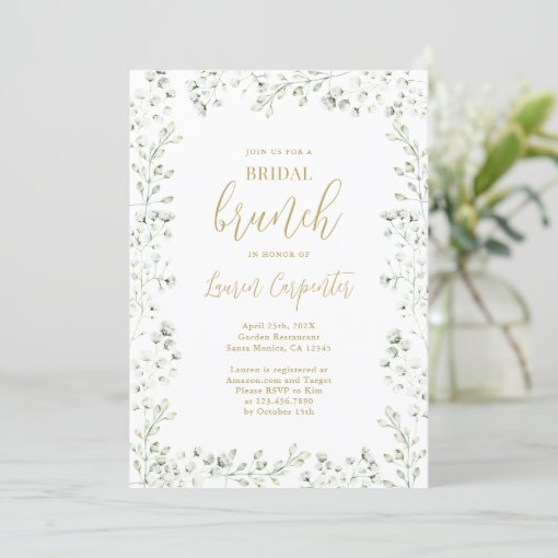 Baby's Breath Bridal Shower Invitation | Zazzle