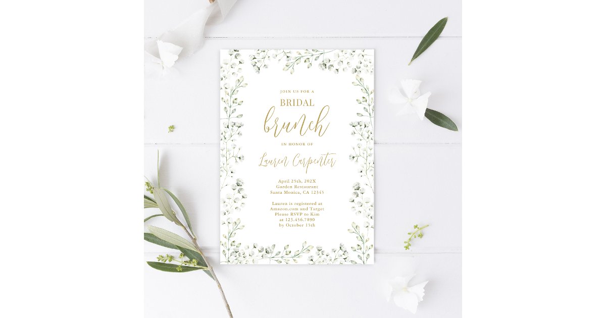 Baby's Breath Bridal Shower Invitation | Zazzle