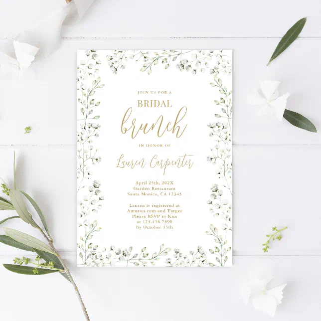 Baby's Breath Bridal Shower Invitation | Zazzle