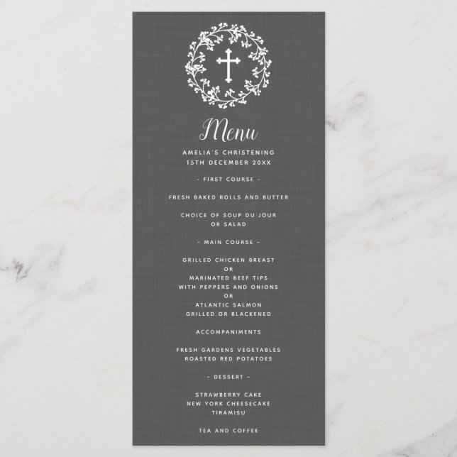 Baby's-breath Christening Menu (Front)