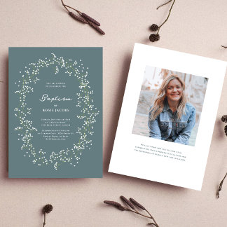 Baby's Breath Elegant Baptism Invitation