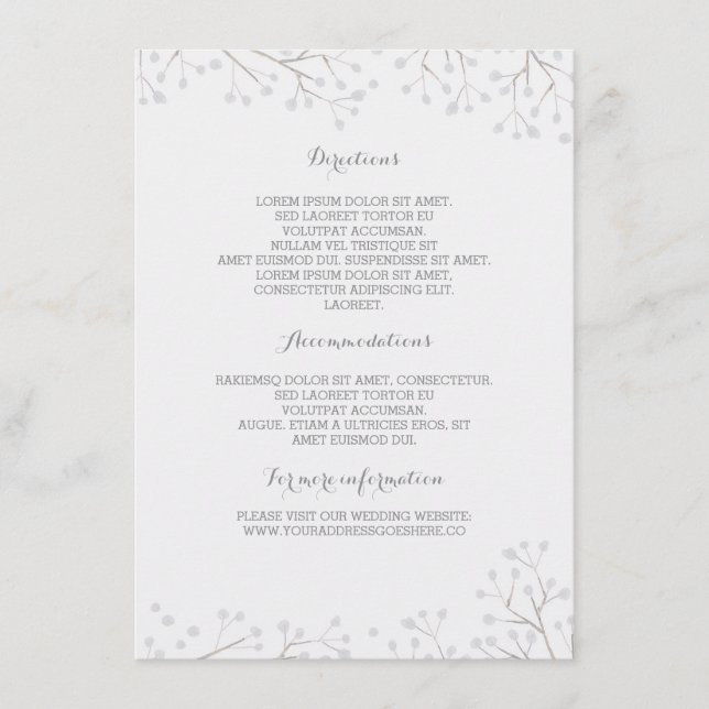 Baby's Breath Elegant Wedding Details Enclosure Card (Front)
