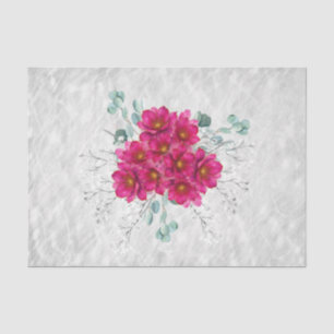 Baby's Breath, Eucalyptus & Deep Pink Pansies Tissue Paper