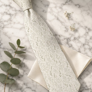 Baby's Breath & Eucalyptus Floral Neck Tie