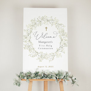 Baby's Breath First Communion Welcome Foam Board