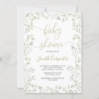 Baby's Breath Floral Baby Shower Invitation