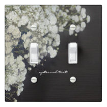 Baby's Breath Floral & Dark Rustic Wood Country Light Switch Cover