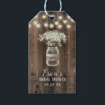 Baby's Breath Floral Jar Barn Wood Bridal Shower Gift Tags<br><div class="desc">Country Baby's Breath Floral Jar Bridal Shower Favor Thank You Gift Tags.</div>