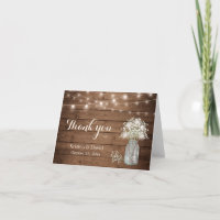 Baby's Breath Floral Mason Jar Lights Thank You