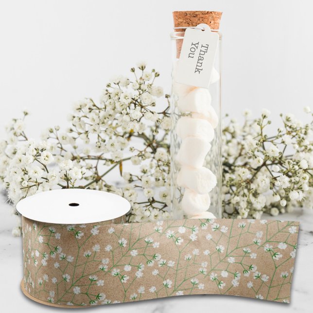    Baby's Breath Flowers Boho Chic Baptism Wedding Satin Ribbon (Creator Uploaded)