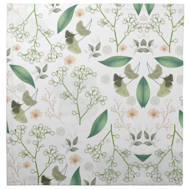 Baby's Breath Flowers Cloth Napkin (Front)