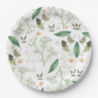 Baby's Breath Flowers Paper Plates