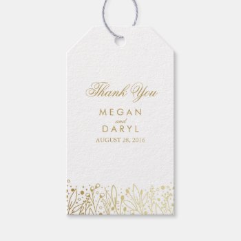 Baby's Breath Gold Foil Bouquet Wedding Gift Tags by jinaiji at Zazzle
