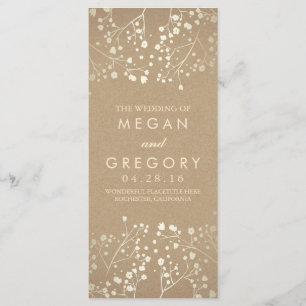 Baby's Breath Gold Wedding Programs