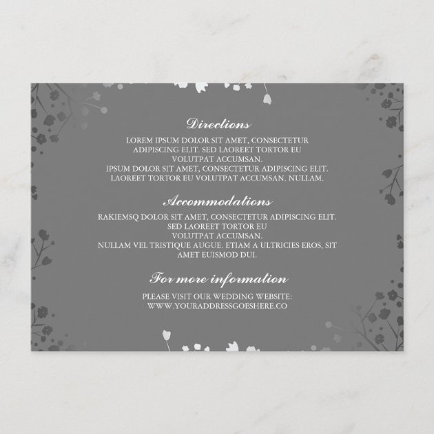 Baby's Breath Grey Silver Wedding Details Enclosure Card