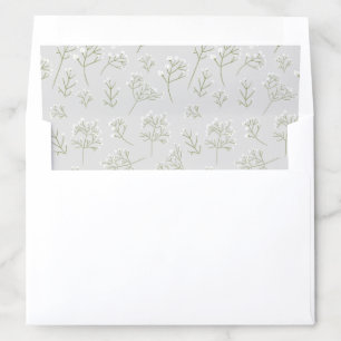 Baby's Breath Gypsophila Floral Wedding Envelope Liner