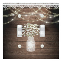 Baby's Breath & Lights Rustic Elegant Barn Wood Light Switch Cover