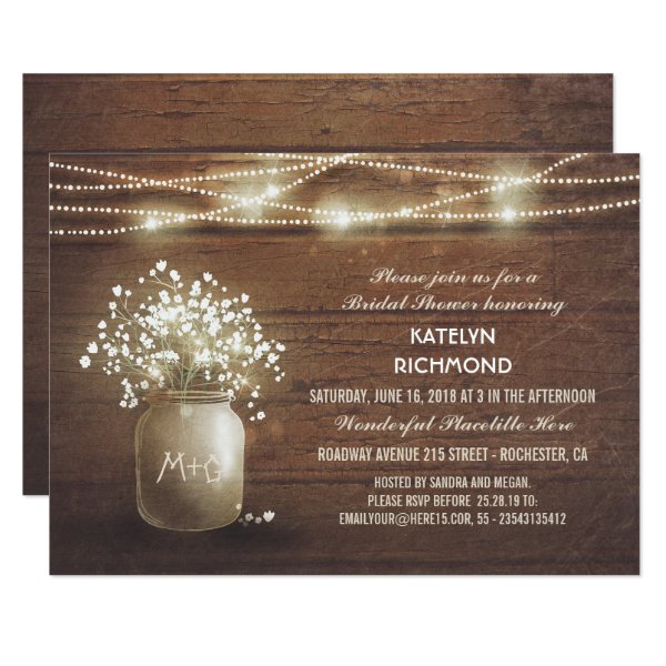 256108306835642681 Baby's Breath Mason Jar Lights Bridal Shower Invitation